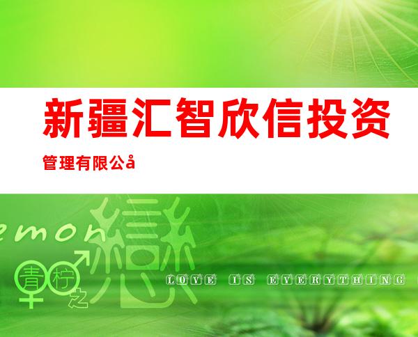 新疆汇智欣信投资管理有限公司